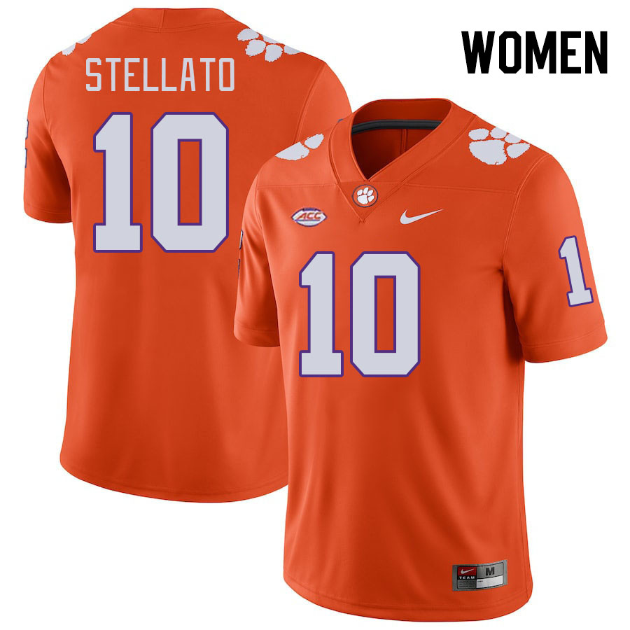 Women's Clemson Tigers Troy Stellato #10 College Orange NCAA Authentic Football Stitched Jersey 23QN30VS